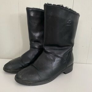 Vintage Blondo Leather Women’s Boots Size 6.5 D Canada Zipper Winter Fur Y2K